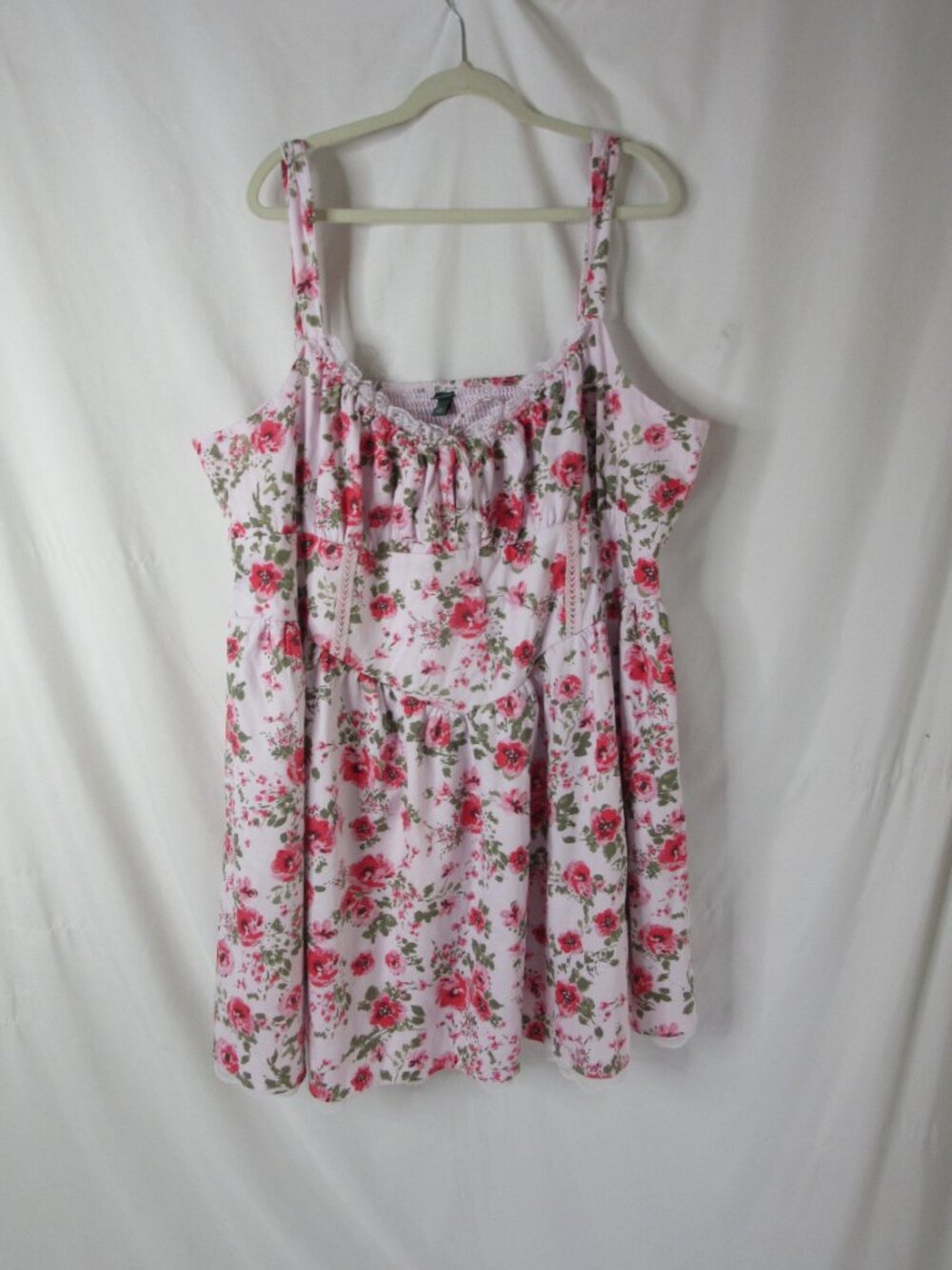 Wild Fable Corset Mini Sun Dress Pink Floral Wide Straps Fit Flare Size 4X NWT